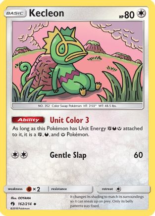 Kecleon (162) 162/214  - Reverse Holofoil SM  Lost Thunder - Uncommon