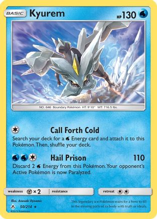 Kyurem 050/214  - Holofoil SM  Unbroken Bonds - Holo Rare
