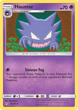 Haunter 069/214  - Reverse Holofoil SM  Unbroken Bonds - Uncommon