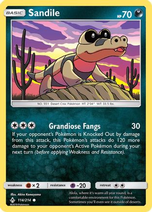 Sandile (114) 114  - Reverse Holofoil SM  Unbroken Bonds - Common