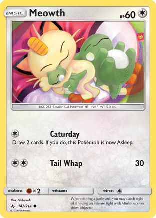 Meowth 147/214  SM  Unbroken Bonds - Common