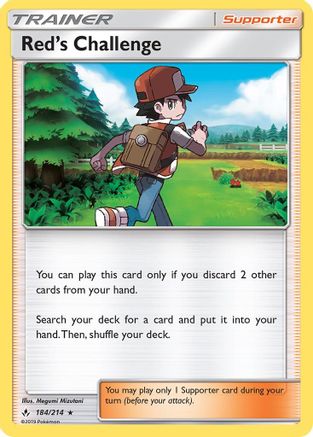Red's Challenge 184/214  - Reverse Holofoil SM  Unbroken Bonds - Holo Rare