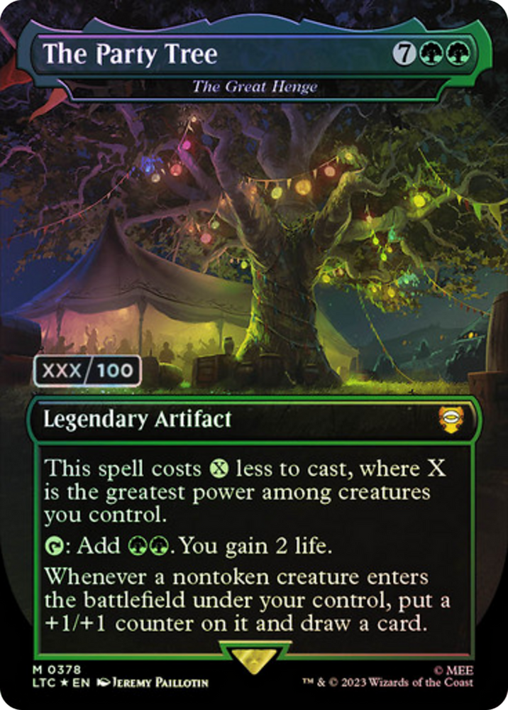 The Party Tree - The Great Henge (Serial Numbered) (LTC-378Z) - Tales of Middle-earth Commander / The Party Tree (Borderless) Foil
