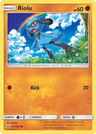 Riolu (115) 115/236  - Reverse Holofoil SM  Unified Minds - Common