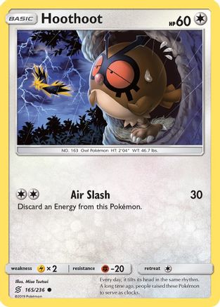 Hoothoot 165/236  - Reverse Holofoil SM  Unified Minds - Common