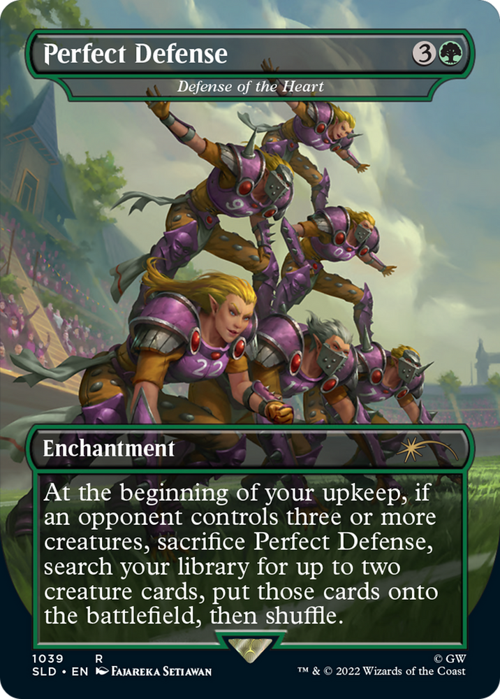 Perfect Defense - Defense of the Heart (Borderless) (SLD-1039) - Secret Lair Drop / Perfect Defense (Borderless)