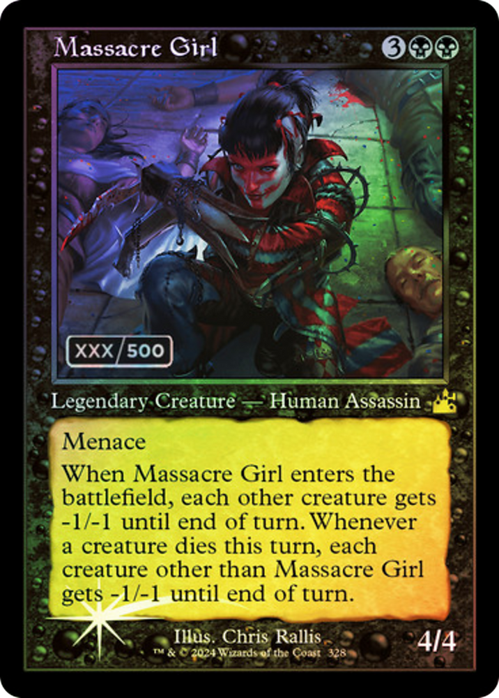 Massacre Girl (Retro Frame) (Serial Numbered) (RVR-328) - Ravnica Remastered Foil