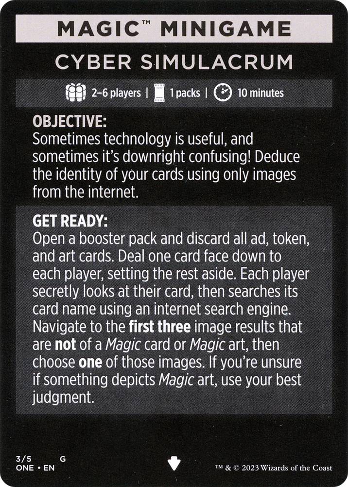 Cyber Simulacrum // Cyber Simulacrum (cont'd) (MONE-003) - Phyrexia: All Will Be One Minigames
