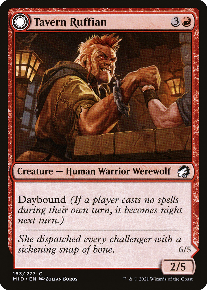 Tavern Ruffian (MID-163) - Innistrad: Midnight Hunt: (Double Faced Transform)