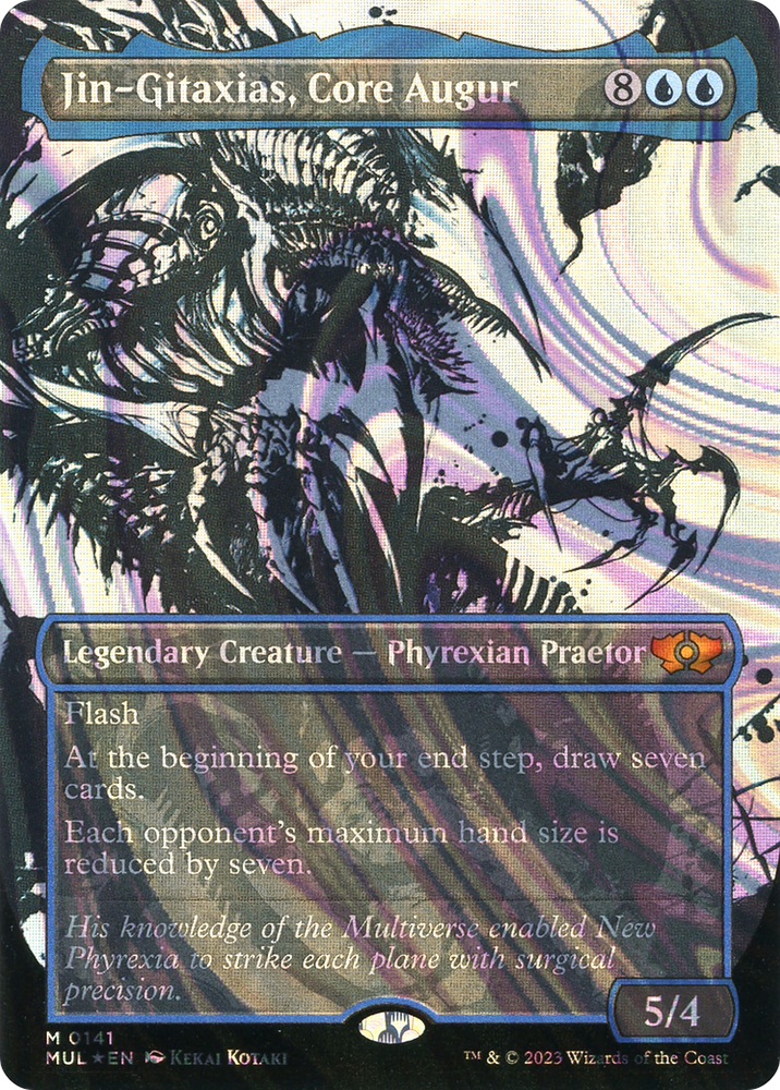 Jin-Gitaxias, Core Augur (Halo Foil) (MUL-141) - Multiverse Legends: (Showcase) (Borderless) Foil
