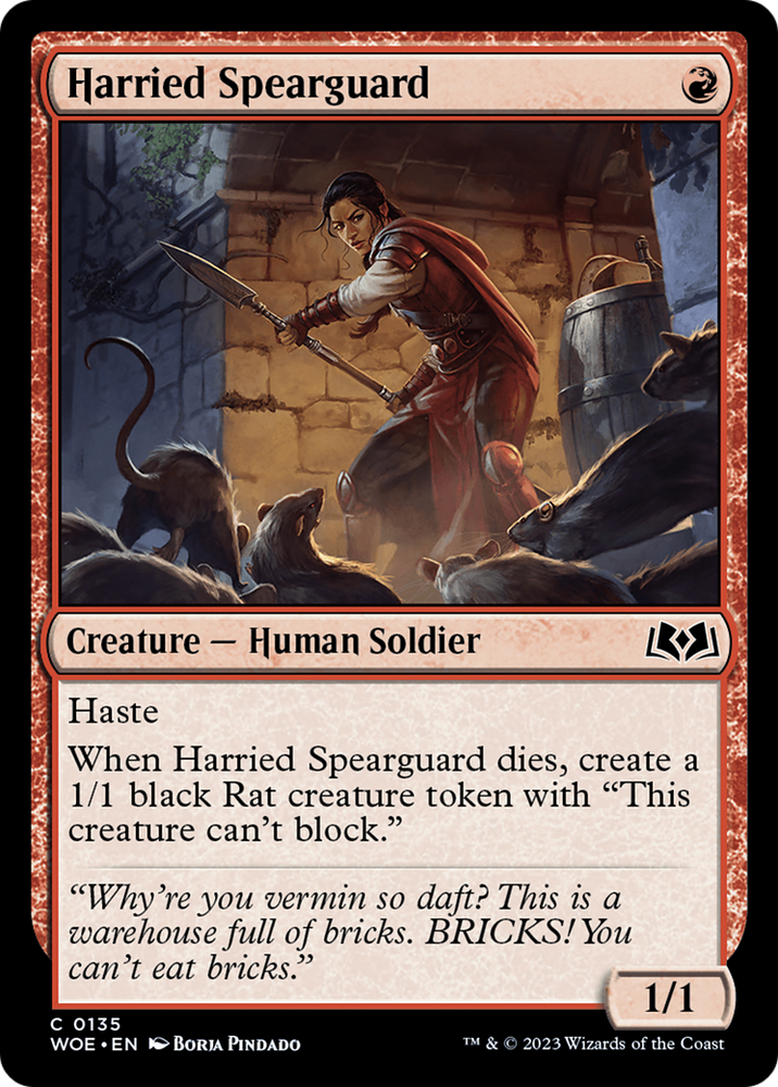 Harried Spearguard (WOE-135) - Wilds of Eldraine Foil