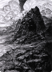 Mountain // Mountain (AVOW-080) - Crimson Vow Art Series (Borderless)