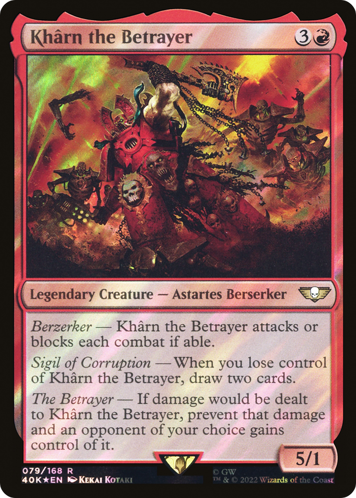 Kharn the Betrayer (Surge Foil) (40K-79★) - Warhammer 40,000 Commander Foil