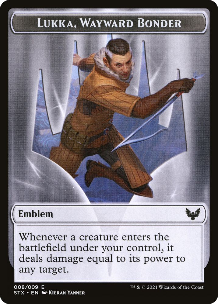Lukka, Wayward Bonder Emblem (TSTX-008) - Strixhaven: School of Mages Tokens