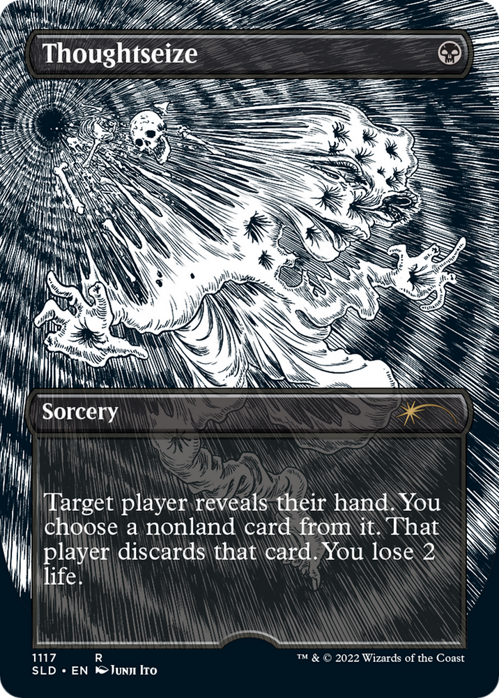 Thoughtseize (Borderless) (SLD-1117) - Secret Lair Drop (Borderless) Etched Foil