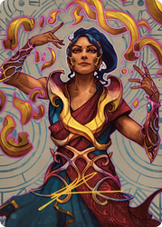 Saheeli, the Sun's Brilliance // Saheeli, the Sun's Brilliance (ALCI-052) - The Lost Caverns of Ixalan Art Series (Borderless) Foil