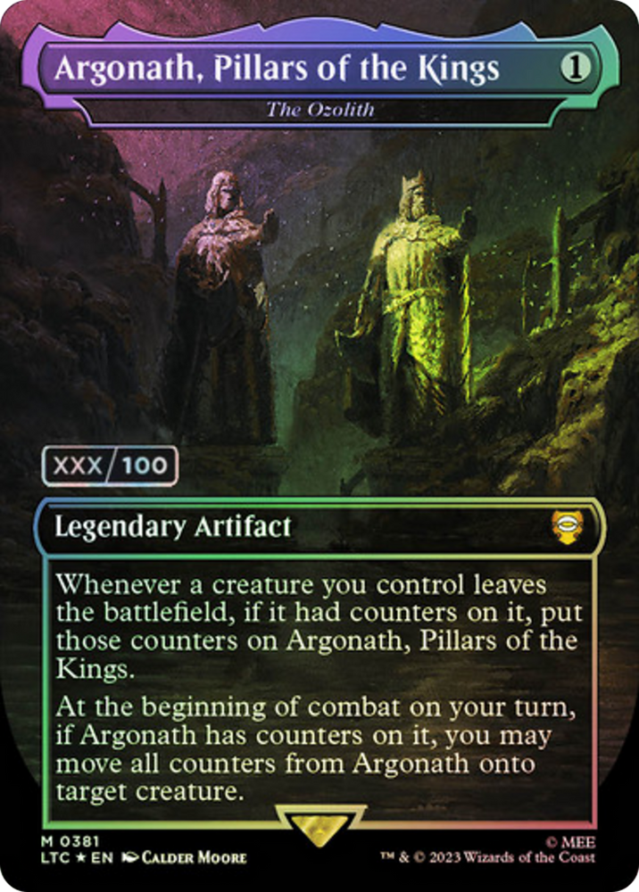 Argonath, Pillars of the Kings - The Ozolith (Serial Numbered) (LTC-381Z) - Tales of Middle-earth Commander / Argonath, Pillars of the Kings (Borderless) Foil