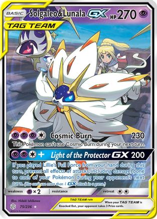 Solgaleo & Lunala GX 075/236  - Holofoil SM  Cosmic Eclipse - Ultra Rare