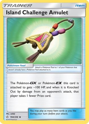 Island Challenge Amulet 194/236  - Reverse Holofoil SM  Cosmic Eclipse - Uncommon