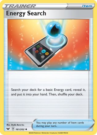 Energy Search 161/202  SWSH01 Sword & Shield Base Set - Uncommon