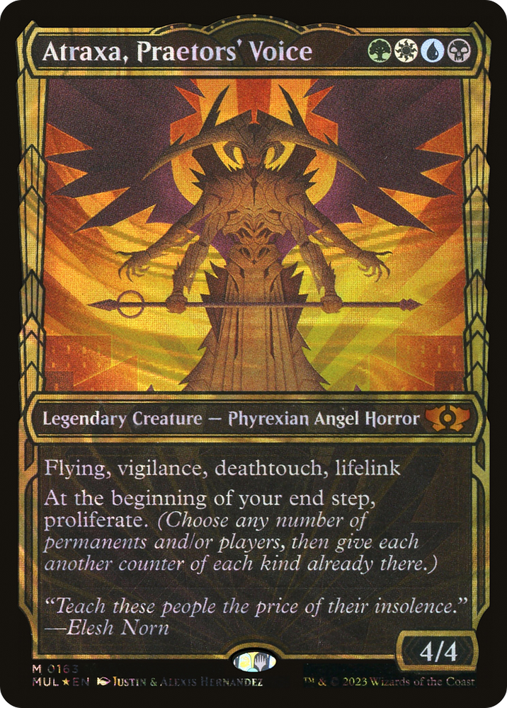 Atraxa, Praetors' Voice (Halo Foil) (MUL-163) - Multiverse Legends: (Showcase) Foil