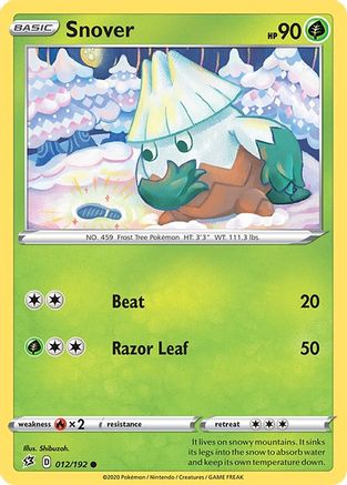 Snover 012/192  SWSH02 Rebel Clash - Common