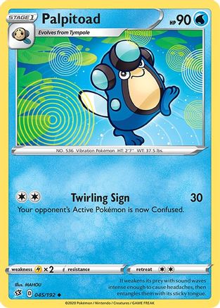 Palpitoad 045/192  - Reverse Holofoil SWSH02 Rebel Clash - Uncommon