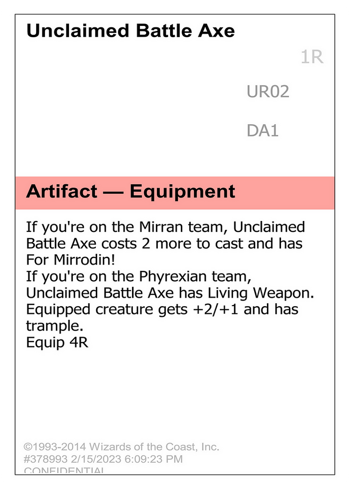 Unclaimed Battle Axe (UNK-UR02C) - Unknown Event