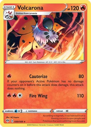 Volcarona 030/189  - Reverse Holofoil SWSH03 Darkness Ablaze - Rare
