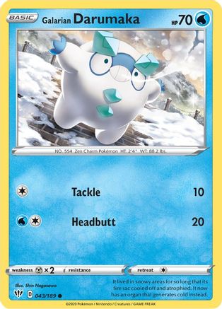 Galarian Darumaka 043/189  SWSH03 Darkness Ablaze - Common