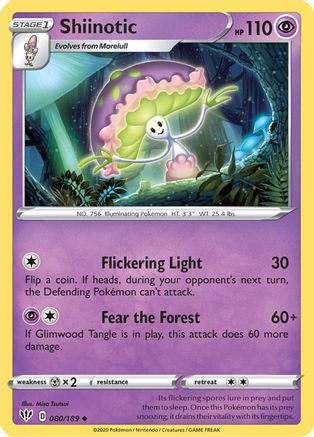 Shiinotic 080/189  SWSH03 Darkness Ablaze - Uncommon