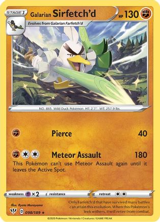 Galarian Sirfetch'd 098/189  SWSH03 Darkness Ablaze - Rare