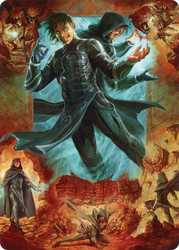 Jace, Mirror Mage // Jace, Mirror Mage (AZNR-002) - Zendikar Rising Art Series (Borderless)