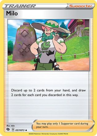 Milo 057/73  - Reverse Holofoil Champions Path - Uncommon