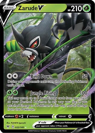 Zarude V 022/185  - Holofoil SWSH04 Vivid Voltage - Ultra Rare