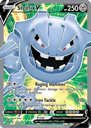 Steelix V (Full Art) 176/185  - Holofoil SWSH04 Vivid Voltage - Ultra Rare
