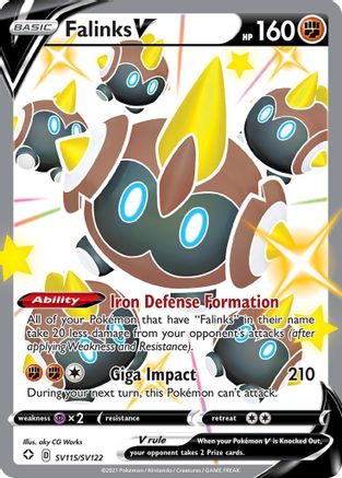 Falinks V SV115/SV122  - Holofoil Shining Fates Shiny Vault - Shiny Holo Rare