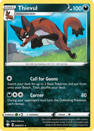Thievul 048/072  - Reverse Holofoil Shining Fates - Holo Rare