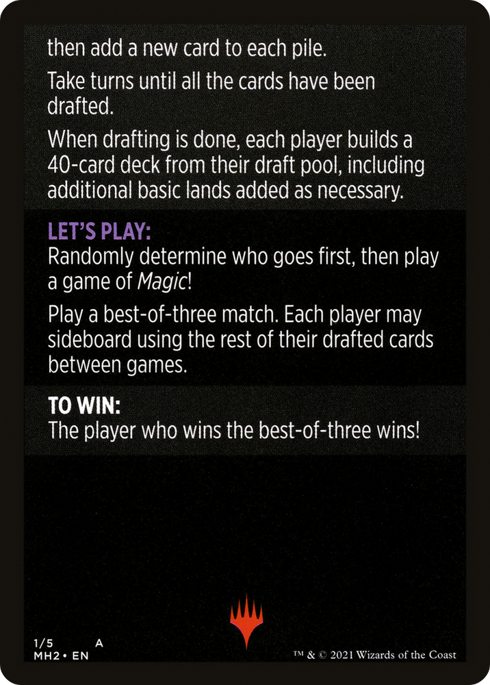 Winchester Draft // Winchester Draft (cont'd) (MMH2-001) - Modern Horizons 2 Minigames