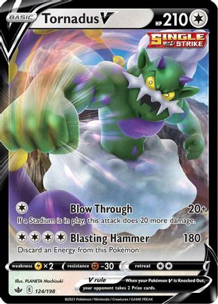 Tornadus V 124/198  - Holofoil SWSH06 Chilling Reign - Ultra Rare