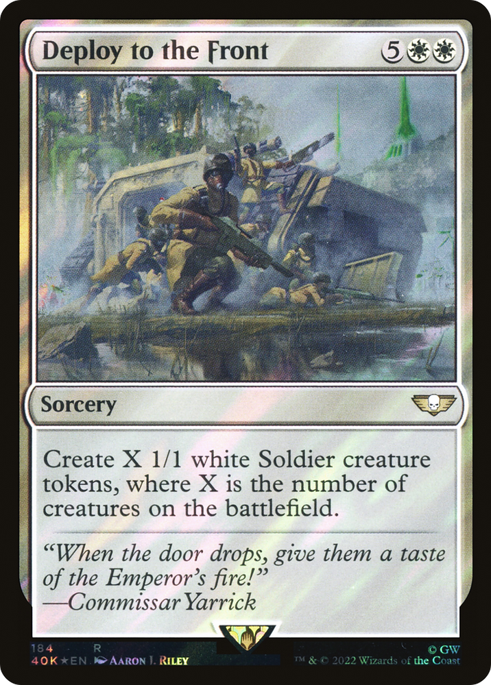 Deploy to the Front (Surge Foil) (40K-184★) - Warhammer 40,000 Commander Foil