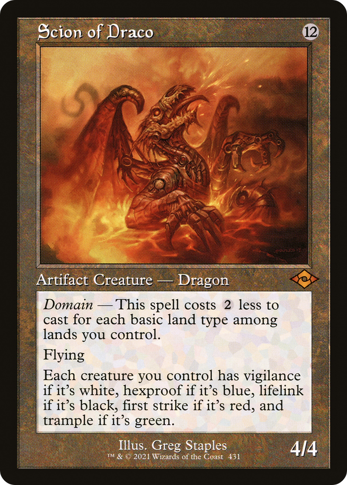 Scion of Draco (Retro Frame) (MH2-431) - Modern Horizons 2 Etched Foil