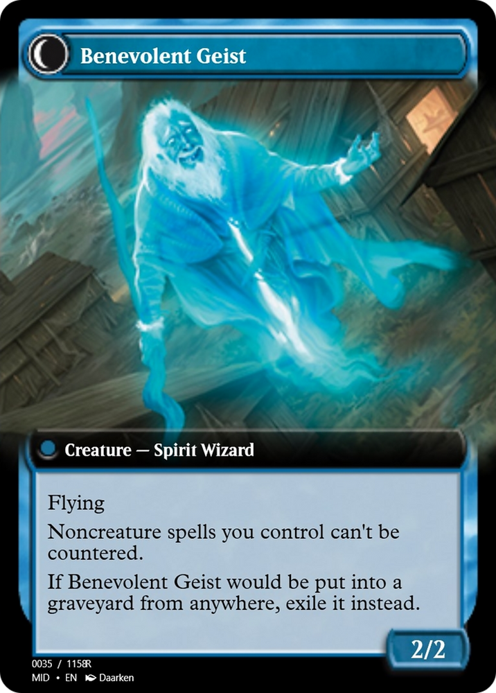 Malevolent Hermit // Benevolent Geist (PRM-93950) - Magic Online Promos Foil