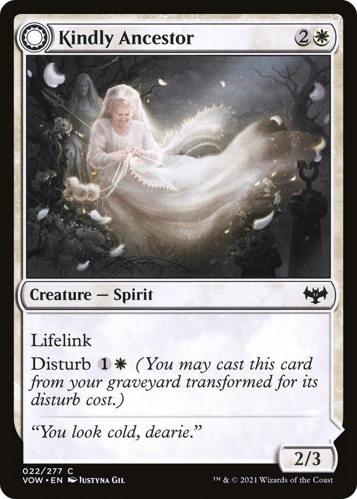Kindly Ancestor (VOW-022) - Innistrad: Crimson Vow: (Double Faced Transform) Foil