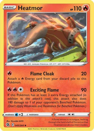 Heatmor 041/264  - Reverse Holofoil SWSH08 Fusion Strike - Uncommon
