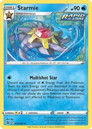 Starmie 053/264  - Reverse Holofoil SWSH08 Fusion Strike - Holo Rare