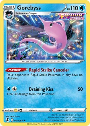 Gorebyss 067/264  SWSH08 Fusion Strike - Rare