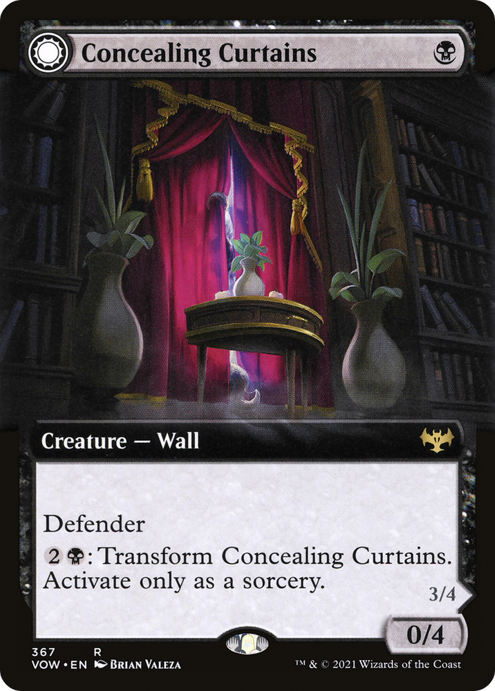 Concealing Curtains (Extended Art) (VOW-367) - Innistrad: Crimson Vow: (Extended Art, Double Faced Transform) Foil