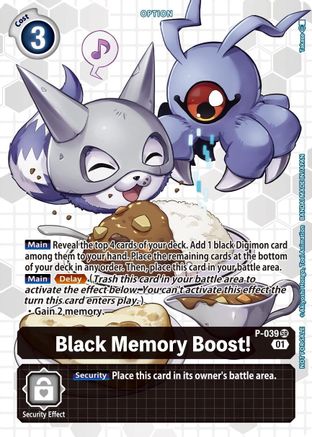 Black Memory Boost! - P-039 (Next Adventure Box Promotion Pack) (P-039) - Digimon Promotion Cards
