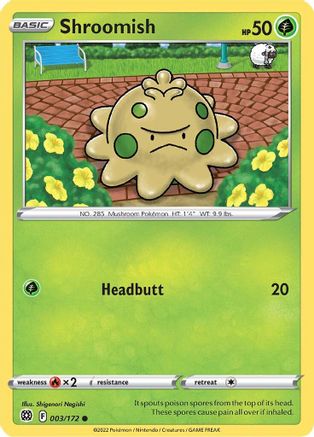 Shroomish 003/172  - Reverse Holofoil SWSH09 Brilliant Stars - Common